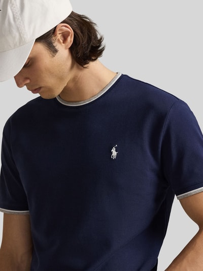 Polo Ralph Lauren Regular Fit T-Shirt aus Baumwoll-Mix mit Kontraststreifen Marine 3