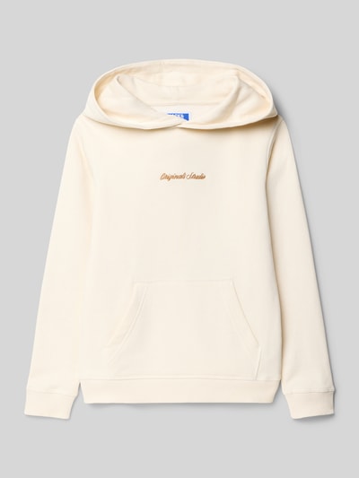 Jack & Jones Hoodie mit Label-Stitching und Känguru-Tasche Offwhite 1