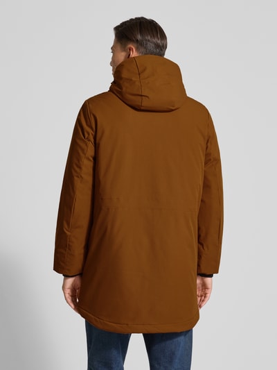 Tom Tailor Denim Regular fit lange parka van waterdicht materiaal Camel - 5