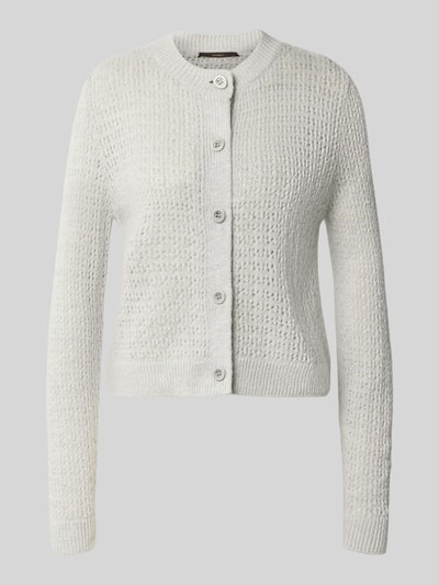 Produktfoto, Regular Fit Cardigan aus Schurwoll-Mix mit Kaschmir-Anteil von windsor., cremefarben, Strick-Optik, Rundhalsausschnitt, Knopfleiste