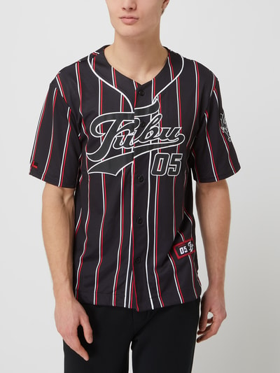 FUBU Baseballshirt met labelpatches Zwart - 4