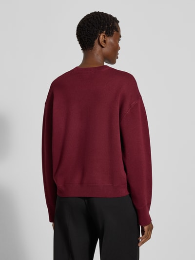 Jake*s Casual Oversized gebreide pullover met ribboorden Aubergine - 5