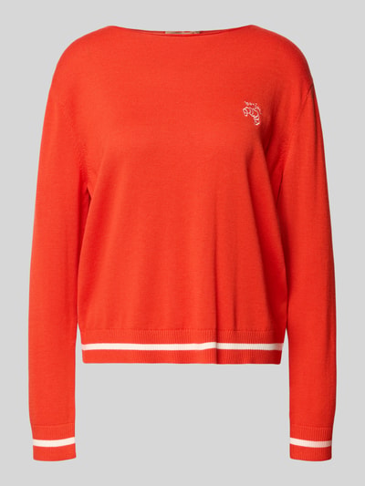 Productfoto, Regular Fit Pullover aus Viskose-Mix in tricotlook met motiefstitching van Smith & Soul, viscosemix met kasjmier, dames, oranje, ruglengte maat S 53 cm, mouwlengte maat S 58 cm