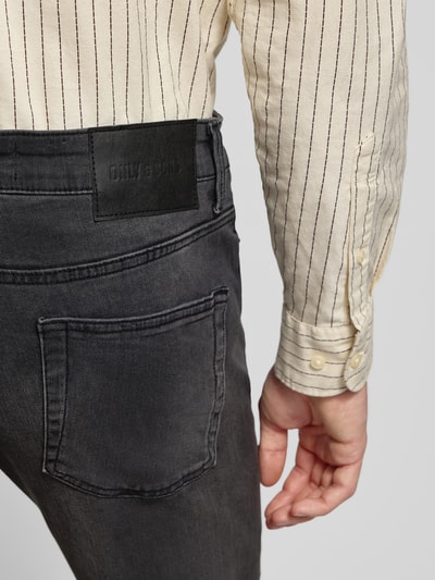 ONLY & SONS Stone Washed Slim Fit Jeans Black 3
