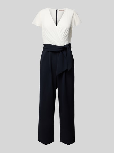 Christian Berg Cocktail Jumpsuit in Wickel-Optik Marine Melange 2