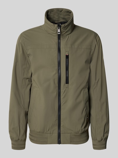 Tom Tailor Comfort Fit Blouson mit geripptem Rumpfabschluss Oliv 2