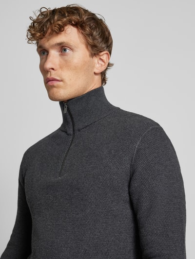 Jack & Jones Premium Gebreide pullover met opstaande kraag, model 'BLUCHRISTER' Antraciet - 3