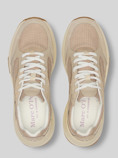 Marc O'Polo Sneakersy z licowej skóry bydlęcej i z wstawką z siateczki model 'LIV' Średnioszary 3