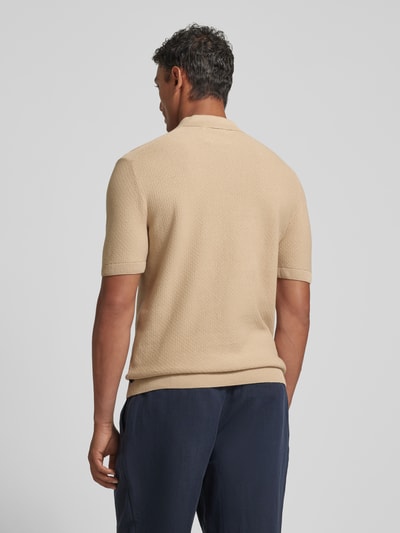 Jack & Jones Premium Poloshirt met structuurmotief, model 'BLUSANDRI' Zand - 5