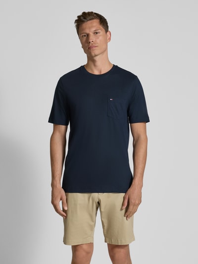Tommy Hilfiger Regular fit T-shirt van puur katoen Marineblauw - 4