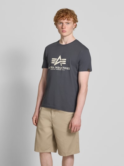 Alpha Industries T-Shirt mit Label-Print Anthrazit 4