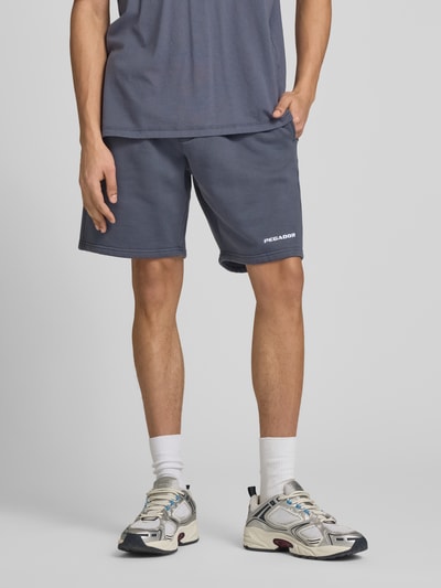 PEGADOR Sweatshorts mit elastischem Bund und Logo-Stitching Dunkelblau 4