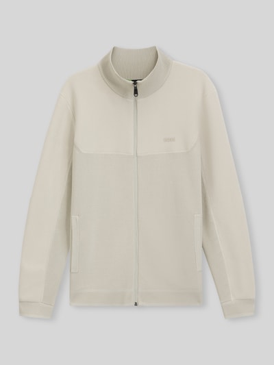 BOSS Green Regular Fit Strickjacke aus Viskose-Mix Offwhite 2