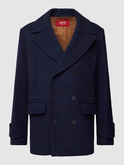 Esprit Collection Lange jas met reverskraag, model 'PEA' Marineblauw - 2