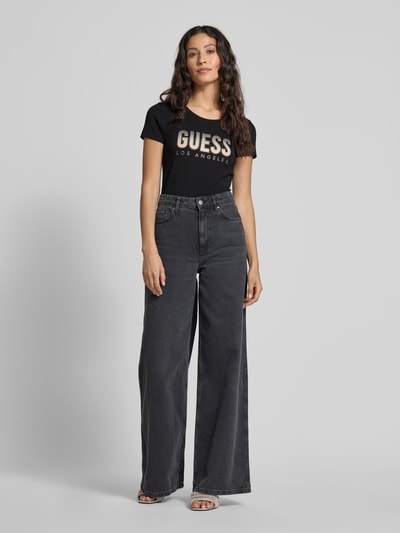 Guess T-Shirt mit Rundhalsausschnitt BLACK 1