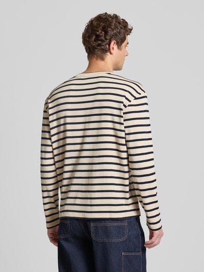 Calvin Klein Jeans Bluzka z długim rękawem, wyhaftowanym logo i okrągłym dekoltem Złamany biały 5