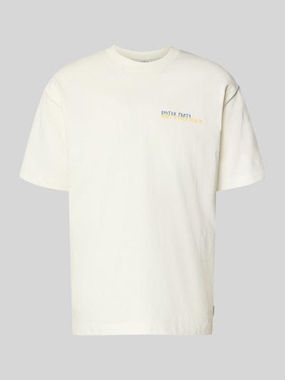Produktfoto, Relaxed Fit T-Shirt aus reiner Baumwolle mit Motiv-Print von Marc O'Polo Denim, Optik: Unifarben, Passform: Relaxed-Fit, Rundhals, Ärmelform: Kurzarm, Material: Reine Baumwolle, dezente Struktur, cremeweißer Farbton