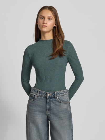 Only Slim Fit Langarmshirt mit Viskose-Anteil Modell 'LEMMA' Schilf 4