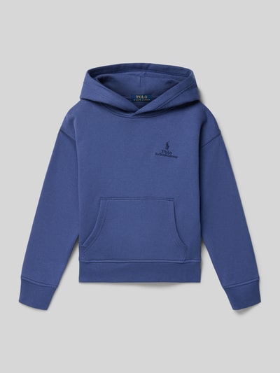 Produktfoto, Regular Fit Hoodie aus Baumwoll-Mix von Polo Ralph Lauren Teens in Optik: Unifarben mit Label-Stitching, Kängurutasche, Kapuze, Langarm, geripptem Rumpfabschluss, Materialverarbeitung: Sweat.