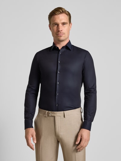 OLYMP No. Six Super slim fit zakelijk overhemd van katoenmix Marineblauw - 4