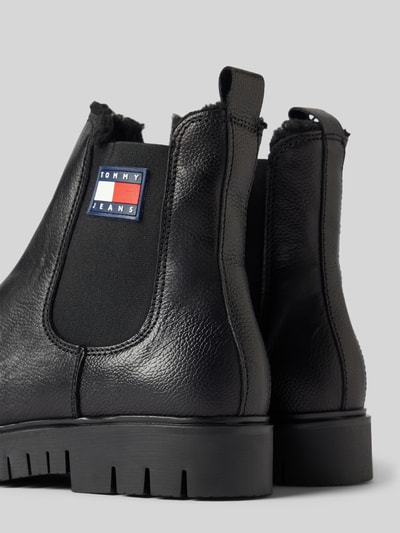 Tommy Jeans Chelsea Boots aus Leder mit elastischem Einsatz Black 2