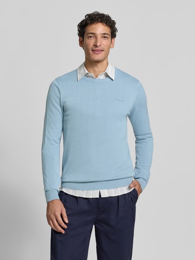 s.Oliver RED LABEL Regular Fit Pullover aus reiner Baumwolle Hellblau 4