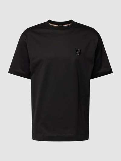 BOSS T-shirt met labelstitching, model 'Tames' Zwart - 2