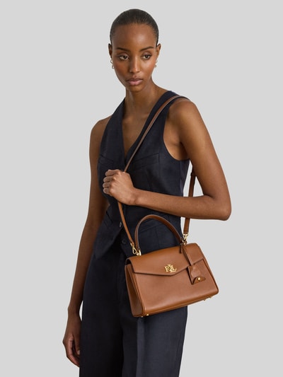 Lauren Ralph Lauren Handtas met echt leer met afneembare schouderband Cognac - 1