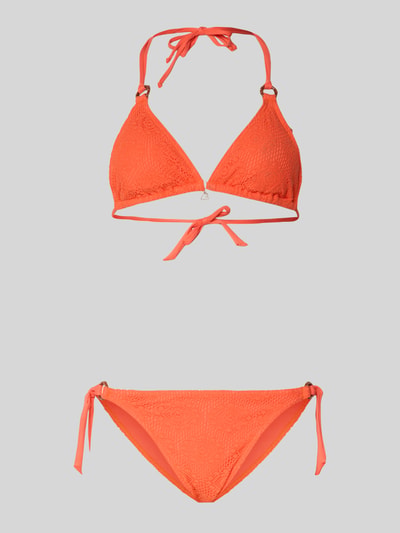 Produktfoto, Bikini mit Allover-Crochet-Optik Modell 'Sunmesh' von Banana Moon, Elastischer-Material-Mix, leuchtendes Orange, Damen, Charm
