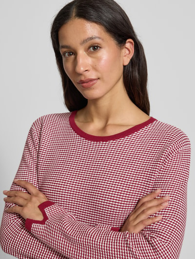 Tom Tailor Regular Fit Strickpullover aus reiner Baumwolle Rot 3