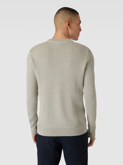 SELECTED HOMME Strickpullover mit Strukturmuster Modell 'REMYS' Hellgrau 5