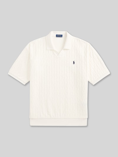 Polo Ralph Lauren Relaxed Fit Poloshirt aus reiner Baumwolle in Strick-Optik Weiss 2
