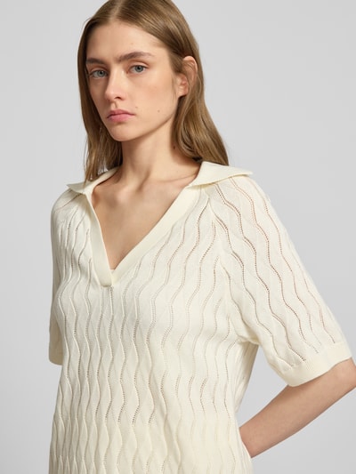 LeGer by Lena Gercke Strickshirt mit Umlegekragen und V-Ausschnitt Offwhite 3