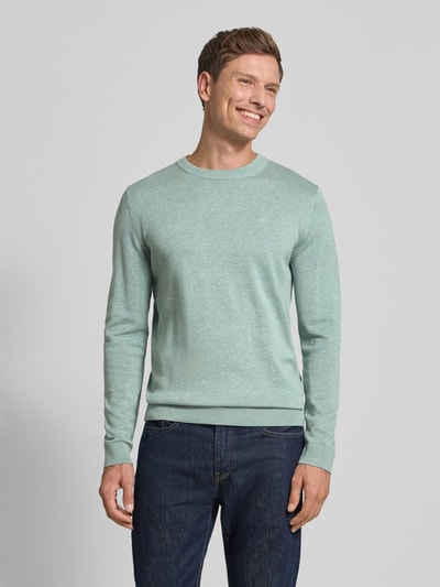 Tom Tailor Regular Fit Strickpullover aus reiner Baumwolle Mint Melange 4