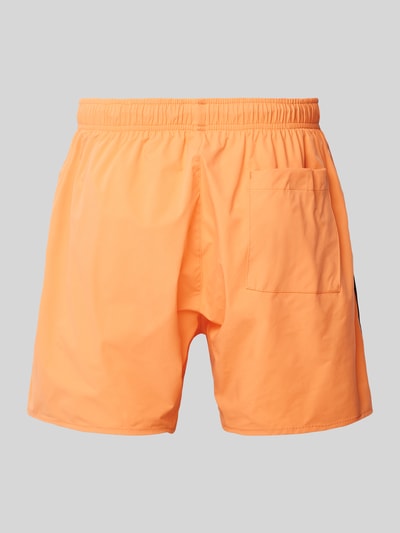 BOSS Relaxed Fit Badeshorts mit Label-Print Modell 'Iconic' Orange 3