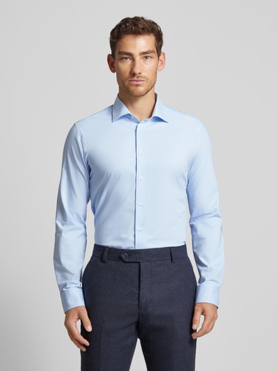 Eterna Slim fit zakelijk overhemd met kentkraag Bleu - 4