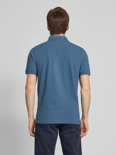 Lerros Poloshirt met labelstitching Rookblauw - 5