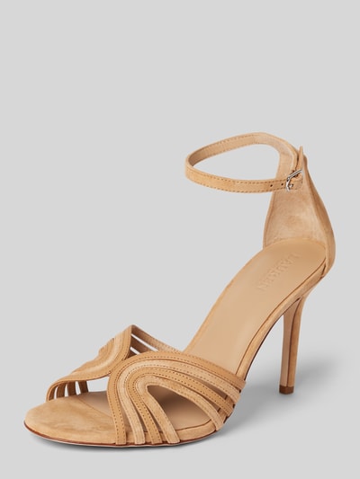 Lauren Ralph Lauren Sandalette mit Pfennigabsatz Modell 'ALLIE' Sand 1