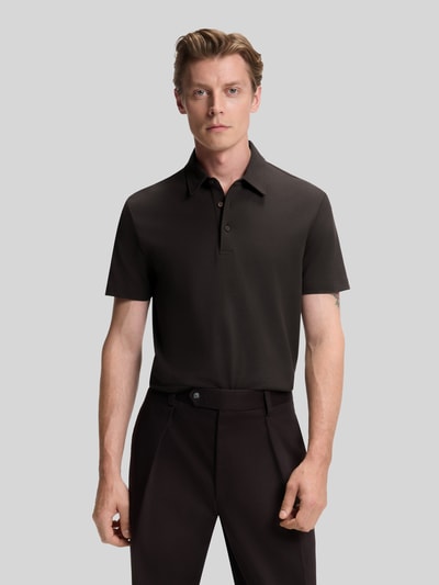 BOSS Regular Fit Poloshirt aus Baumwolle-Seiden-Mix Modell 'PARRIS' - BECKHAM x BOSS Dunkelbraun 4