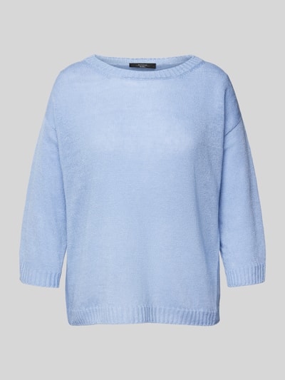 Weekend Max Mara Loose Fit Strickpullover aus reinem Leinen Modell 'SELZ' Hellblau 2