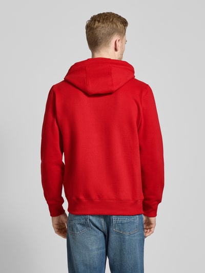 Tommy Hilfiger Hoodie mit Label-Print und Känguru-Tasche Rot 5