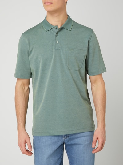 Christian Berg Men Poloshirt met borstzak Metallic groen - 4