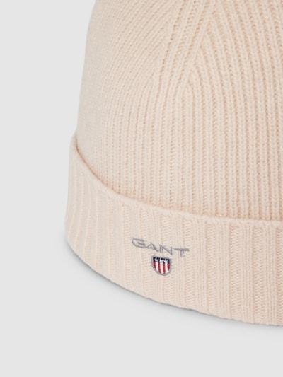 Gant Beanie mit Label-Stitching Modell 'LINED' Offwhite 2