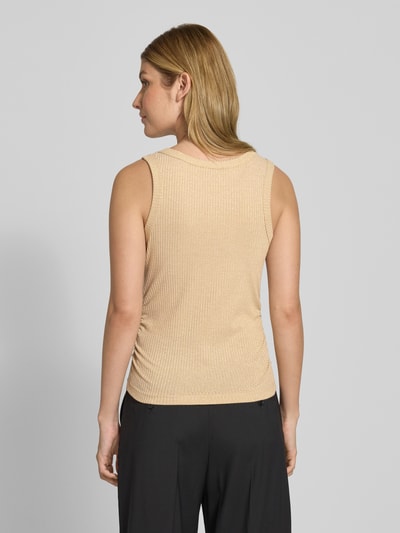 Zero Top z mieszanki wiskozy z okrągłym dekoltem Piaskowy 5