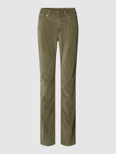MAC Slim Fit Hose aus Cord mit Reißverschlusstasche Khaki 2