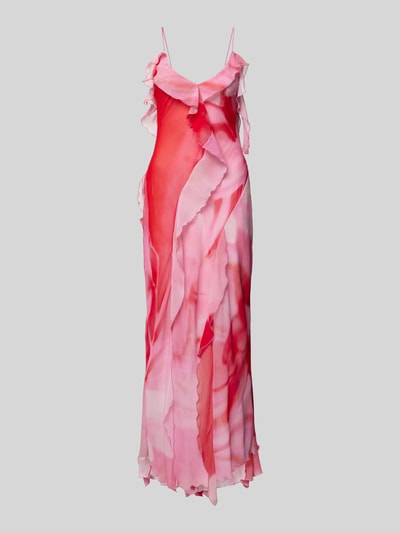 Mango Maxikleid mit Volants Modell 'AZALEA' Pink 2