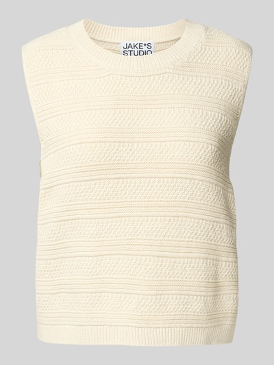 JAKE*S STUDIO WOMAN Gebreide top met structuurmotief Ecru - 2
