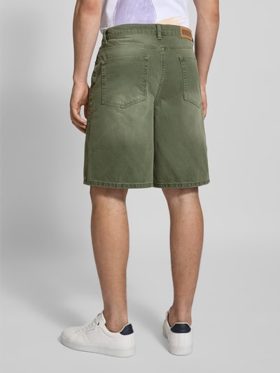 WOODBIRD Straight leg korte jeans in 5-pocketmodel, model 'Rami' Kaki - 5