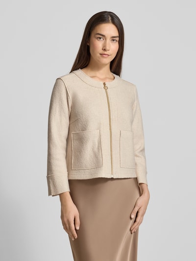 Betty Barclay Blazer aus Viskose-Wolle-Mix mit Reißverschluss Beige 4