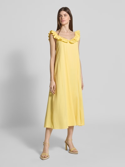 Smith and Soul Sukienka midi z falbanami Pastelowy żółty 4